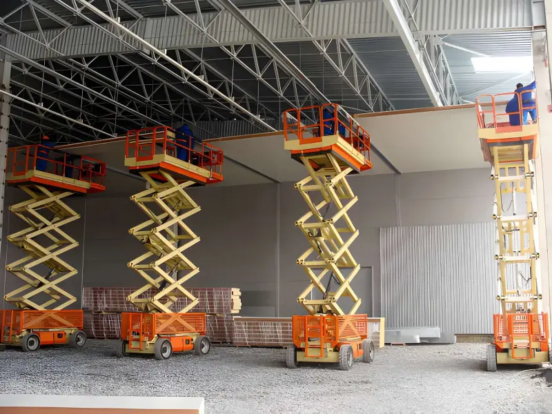 commercial renovations continue with the scissor lift help
