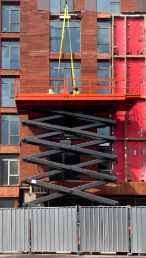 scissor lift working in major dubai project